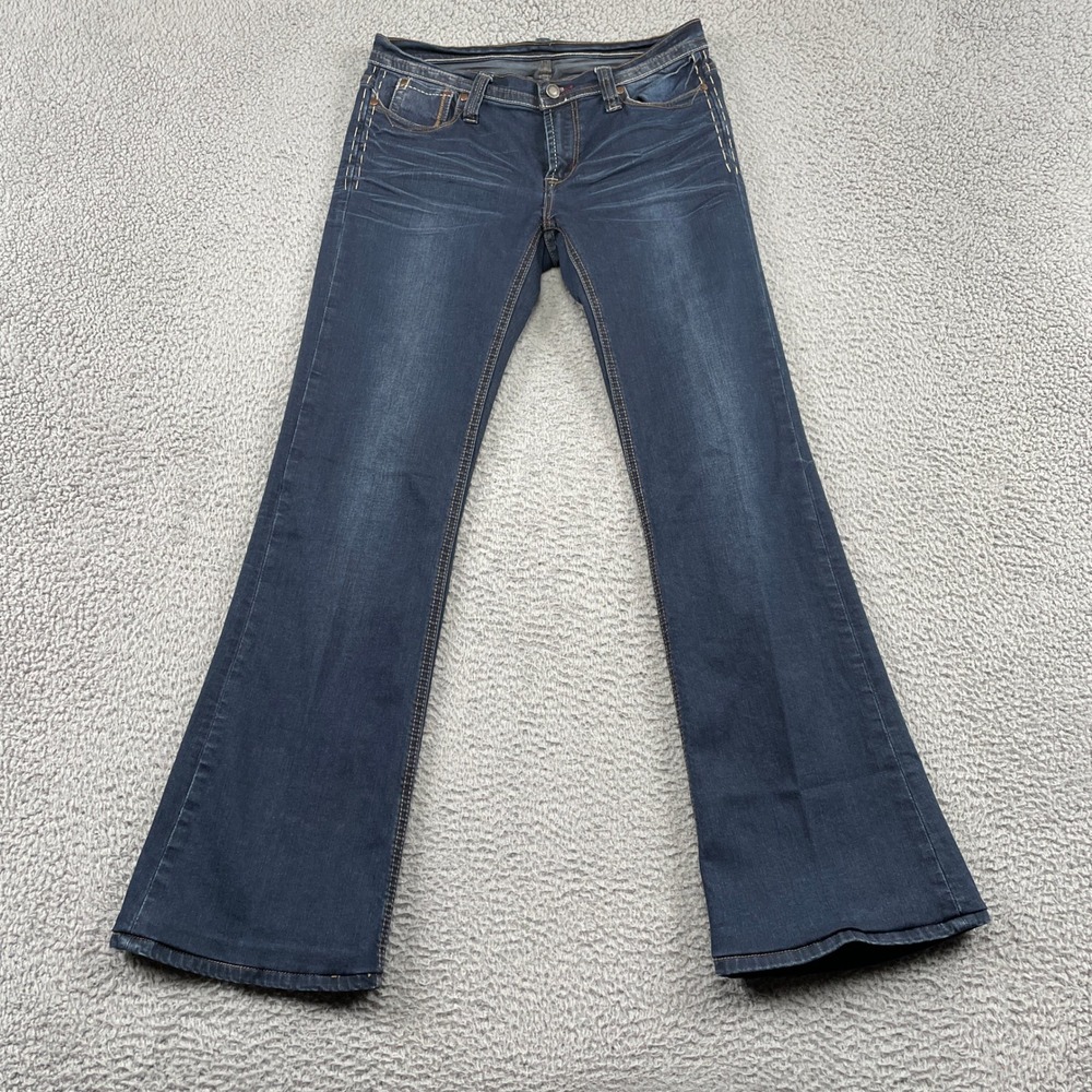 Stetson Jeans Women 32‎ Dark Blue Bootcut Western Denim Contrast Stitching